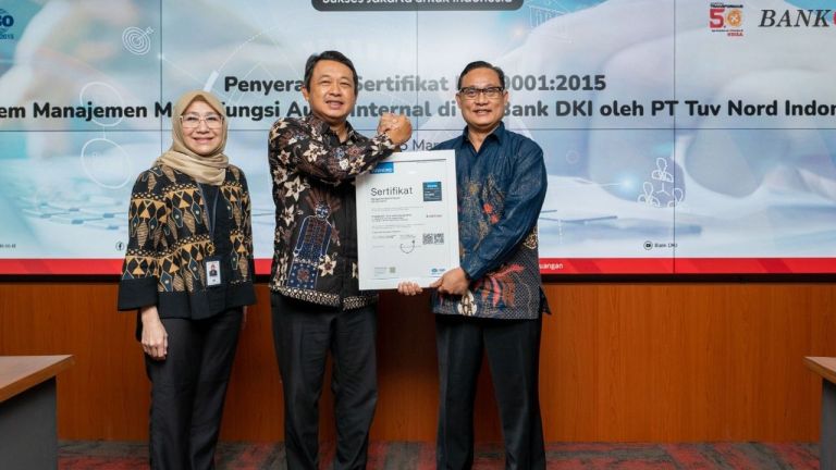 Bank DKI Terima Sertifikasi ISO 9001:2015