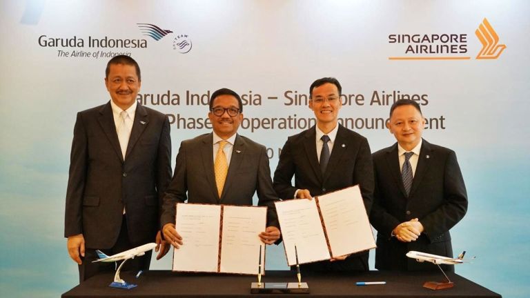 Perkuat Bisnis Aviasi di Kawasan Asia Tenggara, Garuda Indonesia-Singapore Airlines Perluas Kerja Sama Komersial