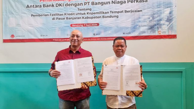 Bank DKI dan PT Bangun Niaga Perkasa Berikan Fasilitas Kredit Kepemilikan Lapak di Pasar Sehat Banjaran Bandung