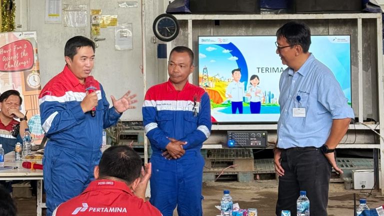 Ingatkan Pentingnya Keselamatan Kerja, Bos-Bos Pertamina Drilling Hadir di Management Walkthrough Rig PDSI#43.3