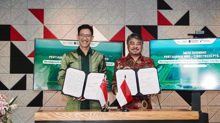 Jajaki Bisnis Biometanol, Pertamina NRE Gandeng Crectech Singapura